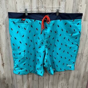 Duluth Trading Men's 48 DuluthFlex Bull Moose 9" Bird Printed Board Shorts